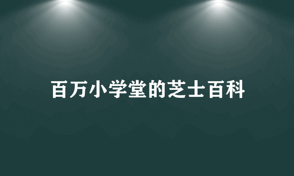 百万小学堂的芝士百科