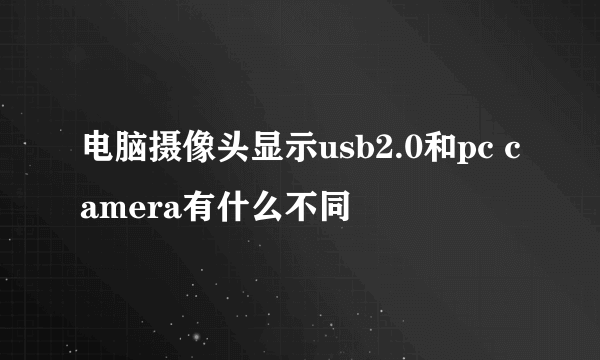 电脑摄像头显示usb2.0和pc camera有什么不同