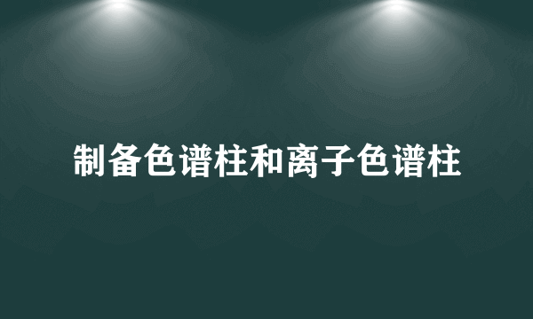 制备色谱柱和离子色谱柱