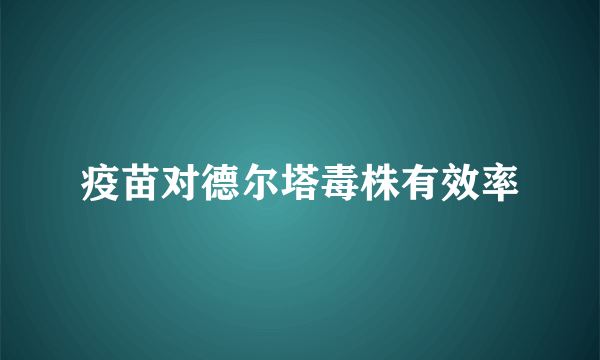 疫苗对德尔塔毒株有效率