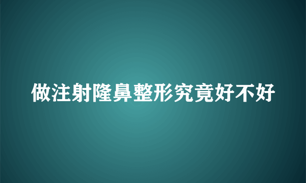 做注射隆鼻整形究竟好不好