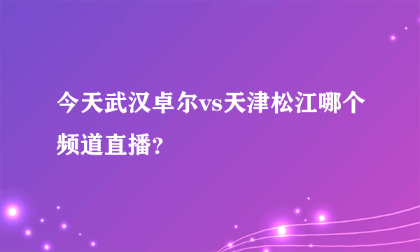 今天武汉卓尔vs天津松江哪个频道直播？