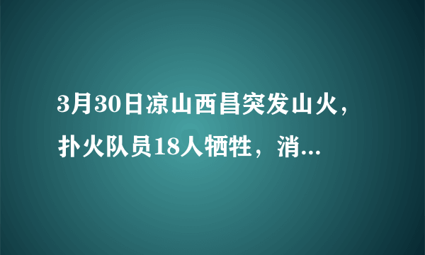 3月30日凉山西昌突发山火，扑火队员18人牺牲，消防员这职业怎么样？