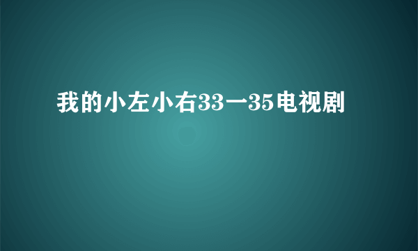 我的小左小右33一35电视剧