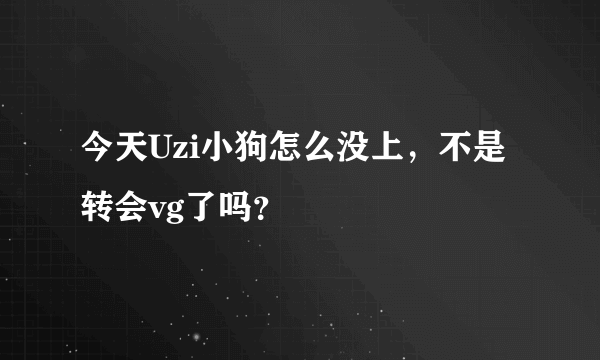 今天Uzi小狗怎么没上，不是转会vg了吗？