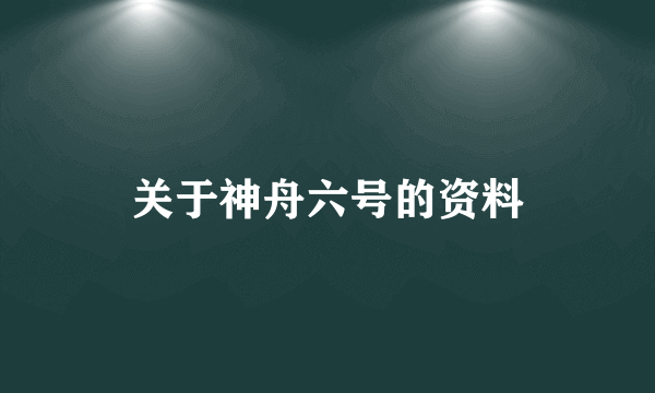 关于神舟六号的资料