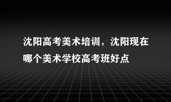 沈阳高考美术培训，沈阳现在哪个美术学校高考班好点