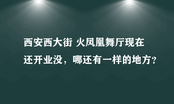 西安西大街 火凤凰舞厅现在还开业没，哪还有一样的地方？