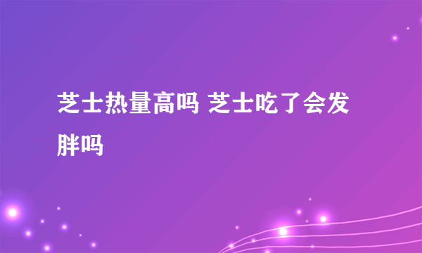 芝士热量高吗 芝士吃了会发胖吗