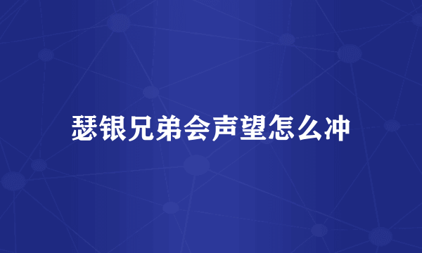 瑟银兄弟会声望怎么冲