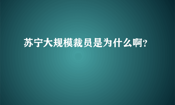 苏宁大规模裁员是为什么啊？