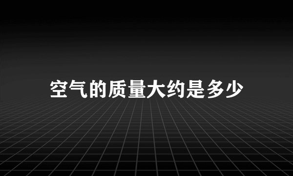 空气的质量大约是多少