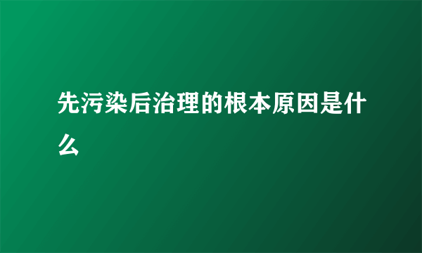 先污染后治理的根本原因是什么