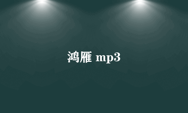 鸿雁 mp3