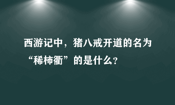 西游记中，猪八戒开道的名为“稀柿衢”的是什么？