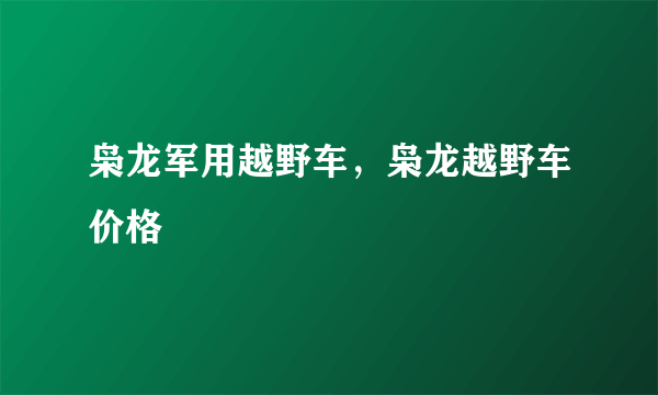 枭龙军用越野车，枭龙越野车价格