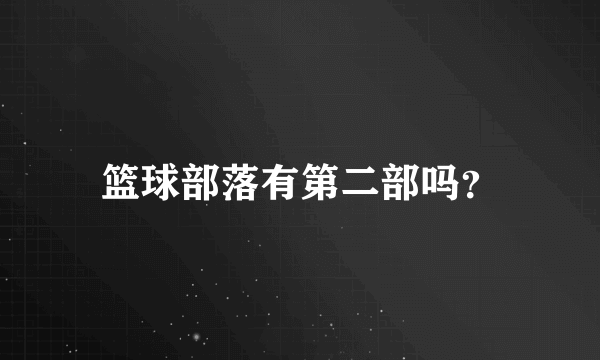 篮球部落有第二部吗？