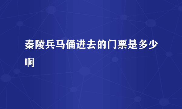 秦陵兵马俑进去的门票是多少啊