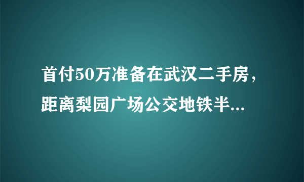 首付50万准备在武汉二手房，距离梨园广场公交地铁半小时车程，新一点的小区有哪些？