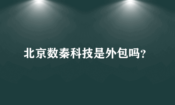 北京数秦科技是外包吗？