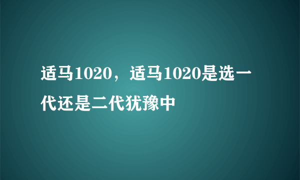 适马1020，适马1020是选一代还是二代犹豫中