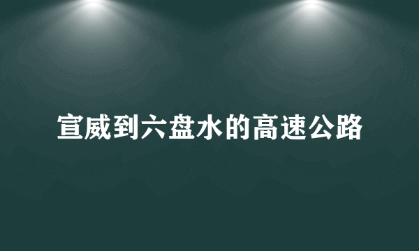 宣威到六盘水的高速公路