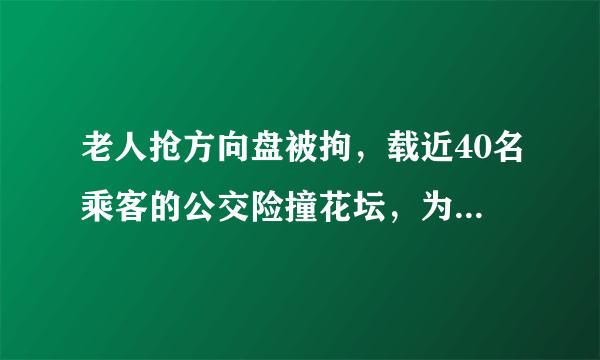 老人抢方向盘被拘，载近40名乘客的公交险撞花坛，为何不长记性？