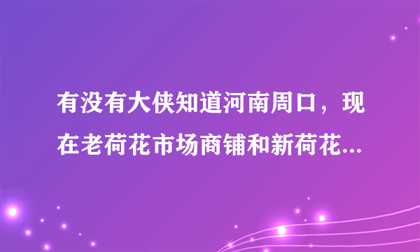 有没有大侠知道河南周口，现在老荷花市场商铺和新荷花市场商铺那个更有前途，房价如何？？？谢谢！！