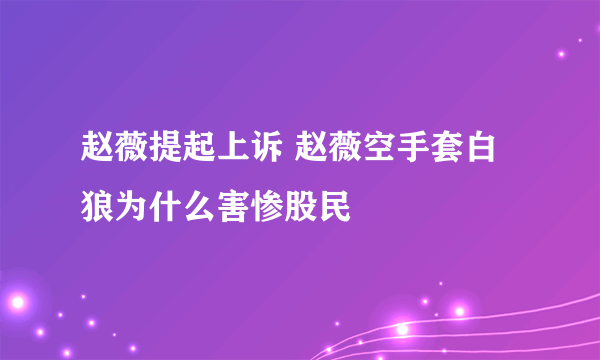 赵薇提起上诉 赵薇空手套白狼为什么害惨股民