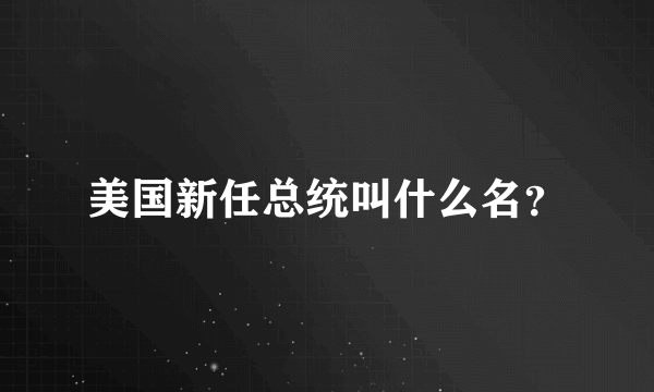 美国新任总统叫什么名？