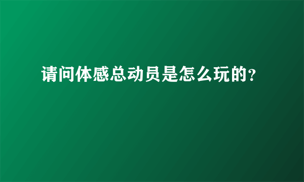 请问体感总动员是怎么玩的？