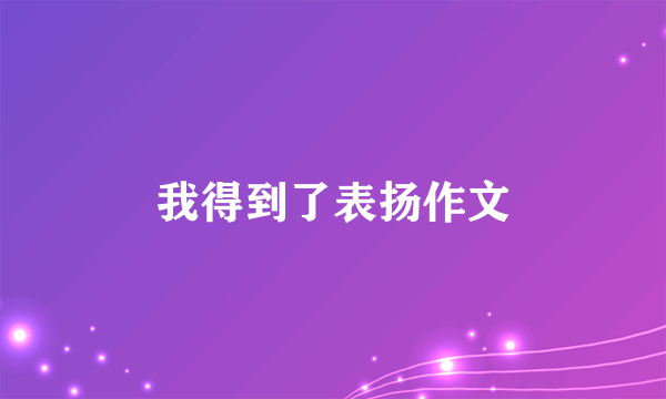 我得到了表扬作文