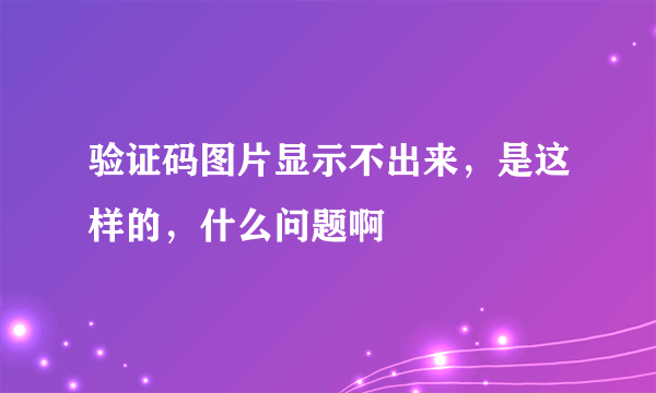 验证码图片显示不出来，是这样的，什么问题啊