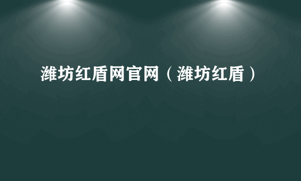 潍坊红盾网官网（潍坊红盾）