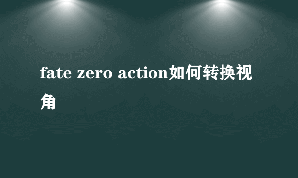 fate zero action如何转换视角