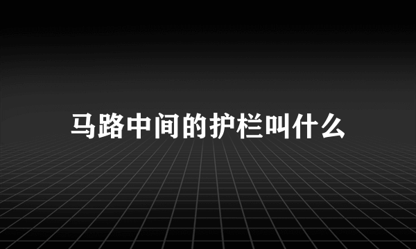 马路中间的护栏叫什么