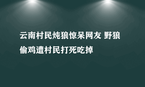 云南村民炖狼惊呆网友 野狼偷鸡遭村民打死吃掉