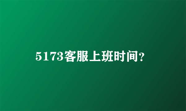 5173客服上班时间？