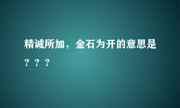 精诚所加，金石为开的意思是？？？