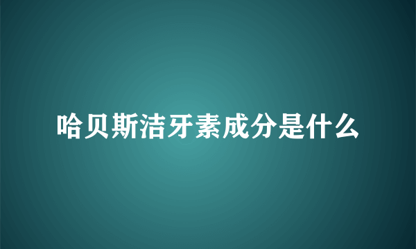 哈贝斯洁牙素成分是什么