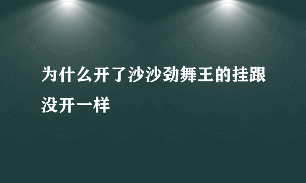 为什么开了沙沙劲舞王的挂跟没开一样