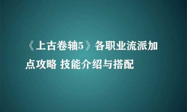 《上古卷轴5》各职业流派加点攻略 技能介绍与搭配