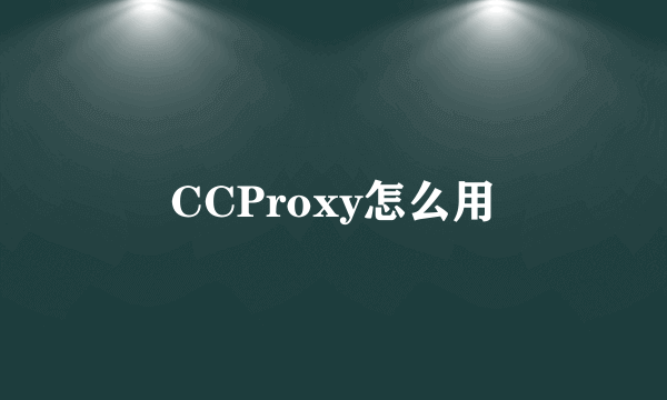 CCProxy怎么用