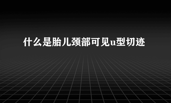 什么是胎儿颈部可见u型切迹