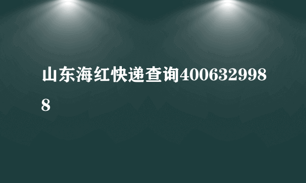 山东海红快递查询4006329988