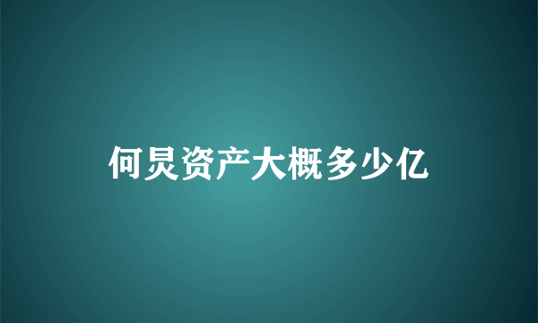 何炅资产大概多少亿