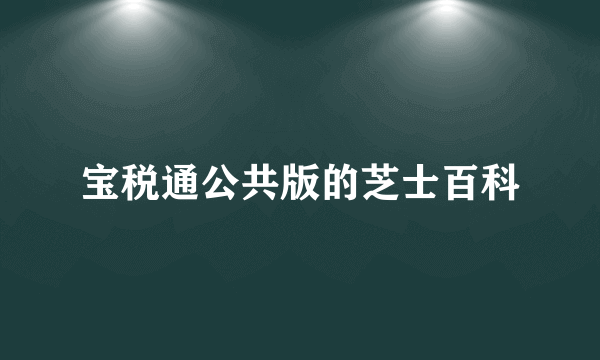 宝税通公共版的芝士百科