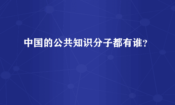 中国的公共知识分子都有谁？