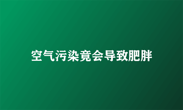 空气污染竟会导致肥胖