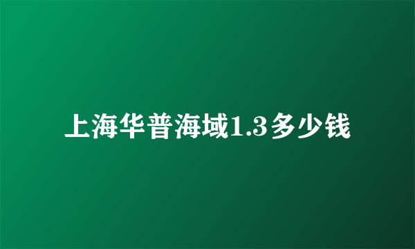 上海华普海域1.3多少钱